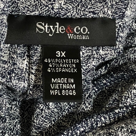 Style &n Co Cowl Neck Marled Full Top 3X - Picture 4 of 8